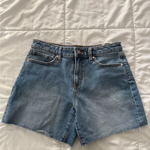PINK Victoria's Secret Blue Jean Shorts High-Waisted Cut-Off